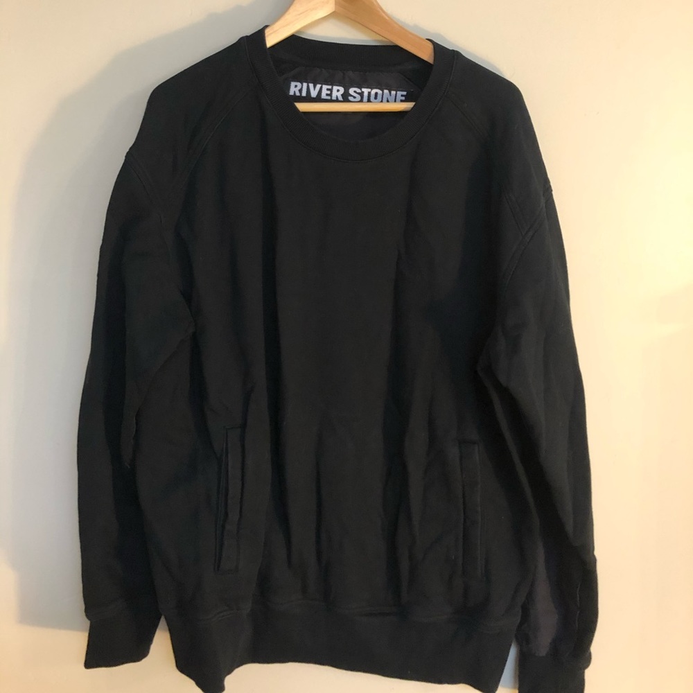 River Stone Black Pullover Top